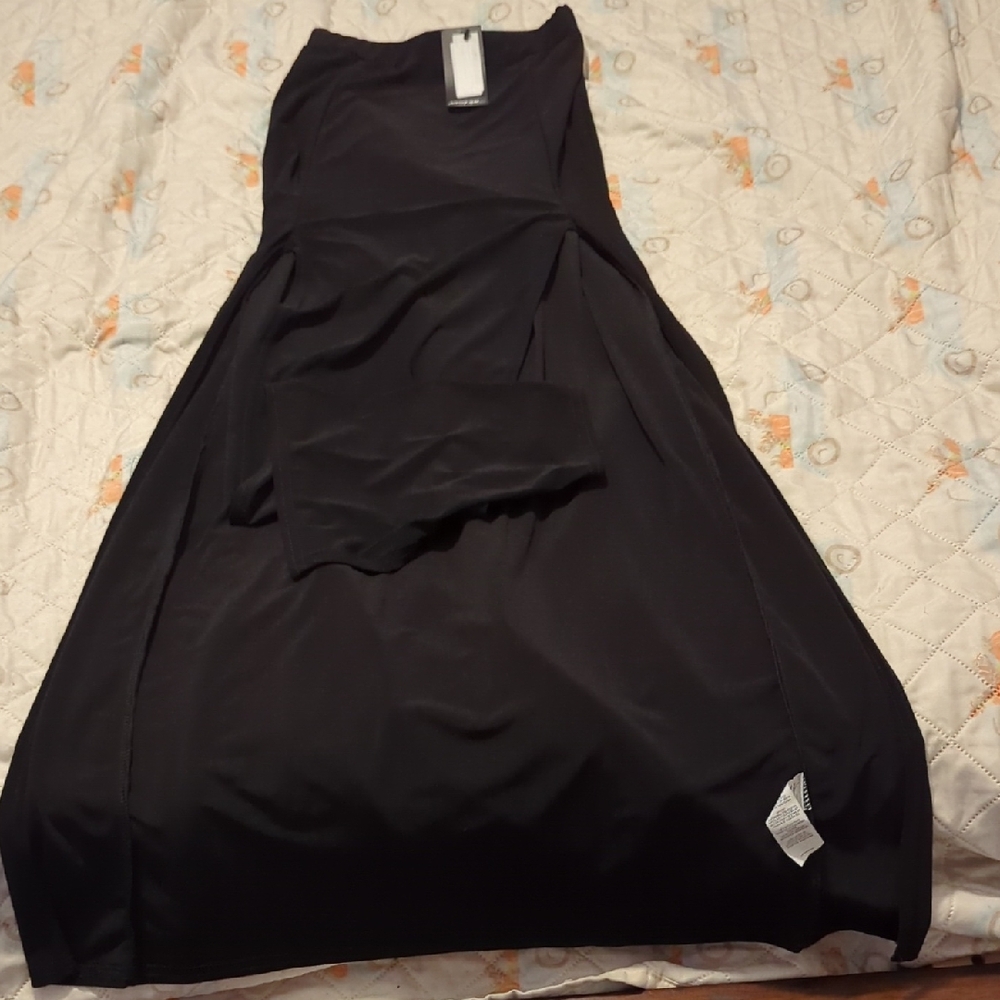 Nasty Gal Black Strapless A-Line Maxi Skirt
